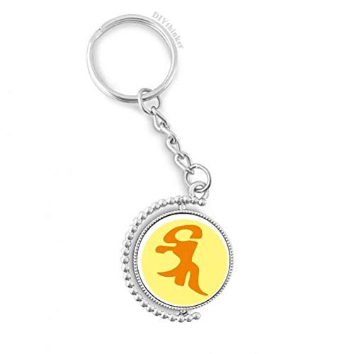 Llavero giratoria de budismo sánscrito con anillo de peregrino para meditación