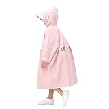 Kinder Regenponcho Wasserdicht, Praktischer Regenmantel mit Schutzvisier, Outdoor Regenanzug für Kinder
