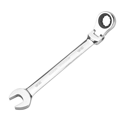 Image of FLZOSPER 19 /32'' Metric Flex-Head Gear Wrench,Box End Head 72-Tooth Ratcheting Combination Wrench Spanner