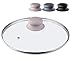 Couvercle en verre KADAX avec poignée en silicone, couvercle résistant à la chaleur pour casseroles, couvercle avec trou de vapeur, couvercle universel en différentes tailles, rond (20cm, beige)