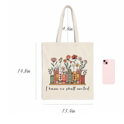 Book Lovers Gifts, Funny Bookish Gifts, Canvas Book Bags for Women, Cute Tote Bag for Readers 5