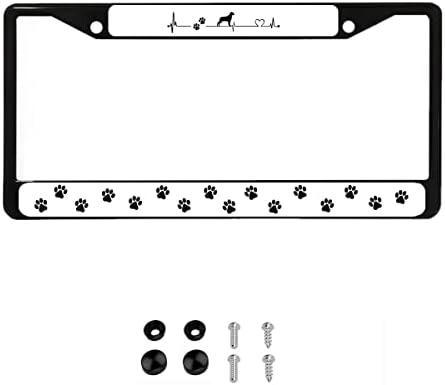 Paw Print License Plate Frame - Stainless Steel Pet Lover Car Accessory