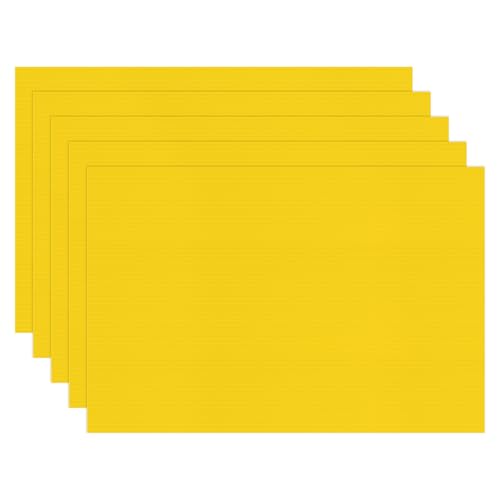 Image of M METERXITY 5-Pack Corrugated Plastic Sheets, 12 Inch x 16 Inch Waterproof Blank Corrugated Poster Board Yard Signs for Garage Sale /Office /Classroom /Party /Lawn Sign Road [3mm Thick, Yellow]