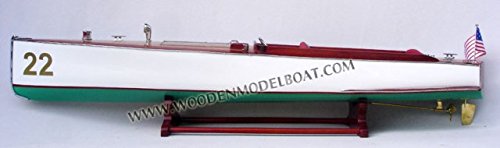 212 Main Charles D. Mower Number Speed Boat 22 Wooden Model Speed Boat