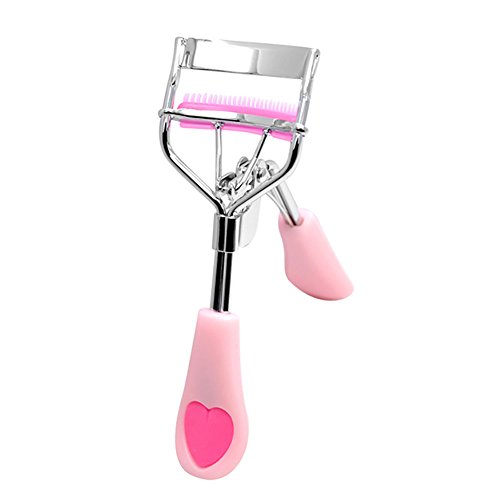 ZHOUBA Eyelash Curler Carbon Steel Brush Comb Curler Make Up Cosmetics Tool Pink
