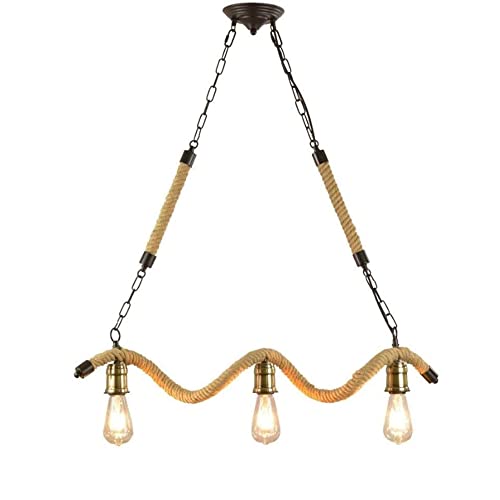 Suspension corde vintage E27 idéale pour éclairer une table de salle à manger