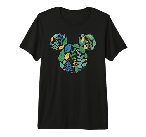 T-shirt Mickey Mouse Disney motif fleuri Botanical Garden de printemps premium pour adulte