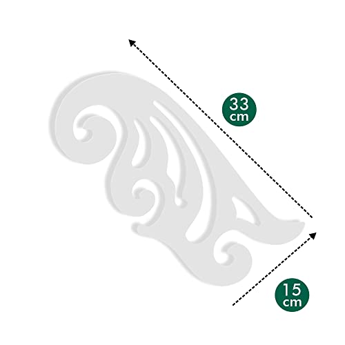 Kit 3 Réguas Modelagem Curva Francesa Costura Acrílico
