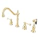Kingston Brass KB1792BLBS Heritage Widespread Kitchen Faucet with Brass Sprayer, 8-1/4-Inch