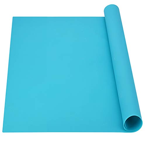 Extra Large Silicone Mat, Newpow Food Grade Silicone Pad - Odorless, 25 X 22 X 3 64 in, for Craft Jewelry Casting Resin Painting, Placemats Pet Mats Pastry Mats Countertop Protector - Turquoise