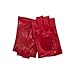 Hanotolo Womens Leather Fingerless Gloves -Lambskin Driving Gloves Unlined,Red,L