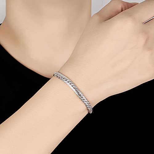 Pulsera de plata 925 estilo cadena serpiente 7 pulgadas miniatura 2