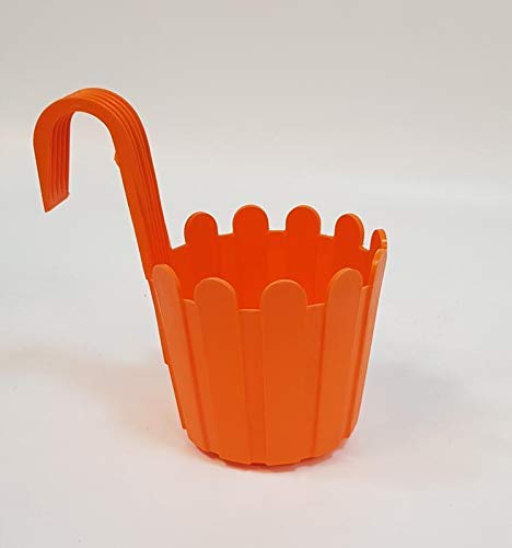 OSHIGREENS Fence Hanging Flower Pot Balcony Railing Planter Best Design Outdoor Gardening Plant Container Set - Multicolor