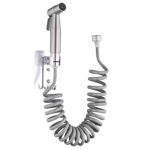 One Set Adjustable Hand Held Bidet Sprayer Fashionable Flexible Telescopic Shower Sprayer with Water Tank Hook for Water Plumbing Toilet