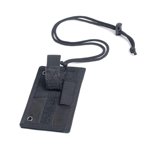 Custodia porta carte con cordino integrato per il collo, con portachiavi per porta badge professionale ad accesso rapido
