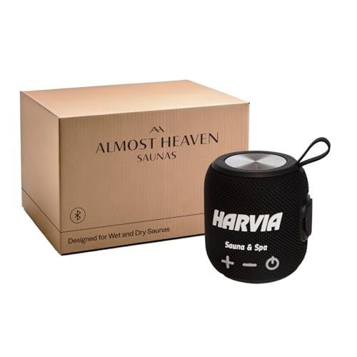 Almost Heaven Bluetooth Sauna Speaker, Portable Waterproof Speakers with Heat Resistance, Designed for Wet & Dry Saunas, Wireless Bluetooth Speaker with USBC Charging, Made for Indoor & Outdoor Saunas