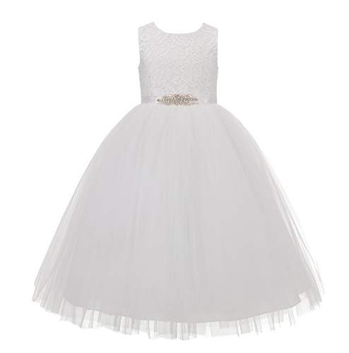 Ivory Floral Lace Heart Cutout Baby Flower Girl Dress Christening Gown 172R1 6