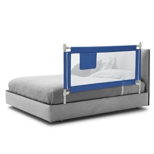 BABY JOY Bed Rail for Toddlers, 57’’ Extra Long, Height Adjustable & Foldable Baby Bed Rail Guard w/ Storage Pocket…