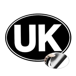 UK Magnetic Car Sticker A+++ for Europe, Fully Magnetic Black UK Stickers for European Roads. Self Adhesive Magnet UK Plate Sticker for car, van. Strong, Durable. Easy to Attach and Remove