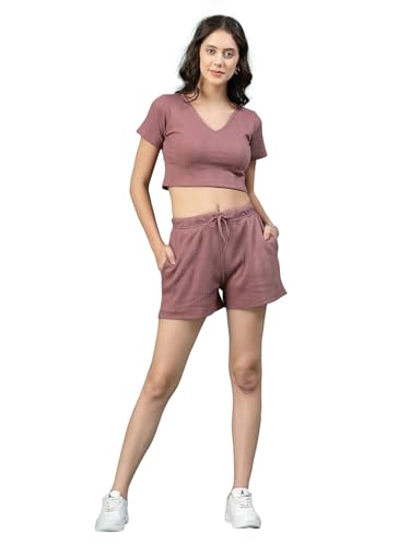 Image of Rigo Cotton Co-ord Set for Women | Round Neck, Slim Fit Tracksuit Co-ords Set for Women | Stylish Dresses for Women | Casual Wear, Beach Wear, Vacation Wear Outfit for Women