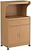 HODEDAH IMPORT Microwave Kitchen Cart, Beech.