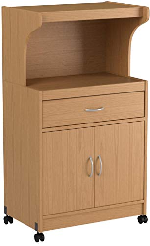 Hodedah Microwave Kitchen Cart, Beech