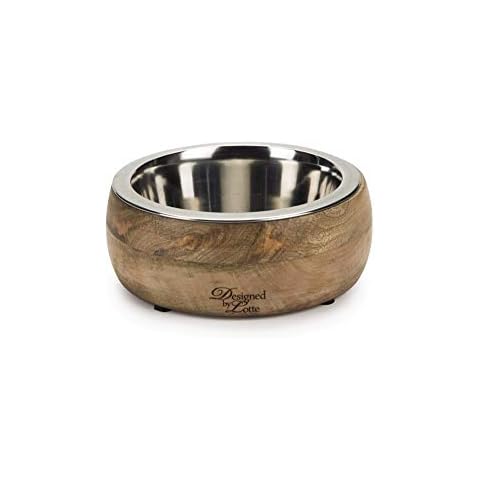 Beeztees Designed By Lotte 2 In 1 Wood and Steel Feeding Bowl Cover