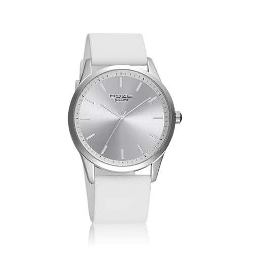 Sonata Poze Quartz Analog Silver Dial Silicone Strap Watch for Men-SP70019SP01W (B0CT5PS9S7) Amazon Price History, Amazon Price Tracker