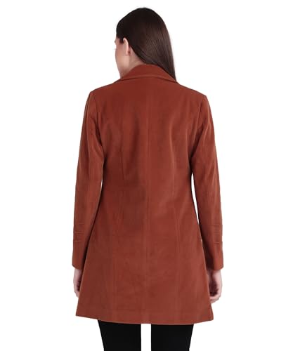Image of Women's Wool Blend Long Coat with Stylish Lapel Collar and Button Closure - Elegant Winter Overcoat for Casual & Formal Wear