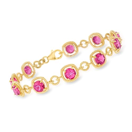 Ross-Simons Oval Gemstone Bracelet in 18kt Gold Over Sterling