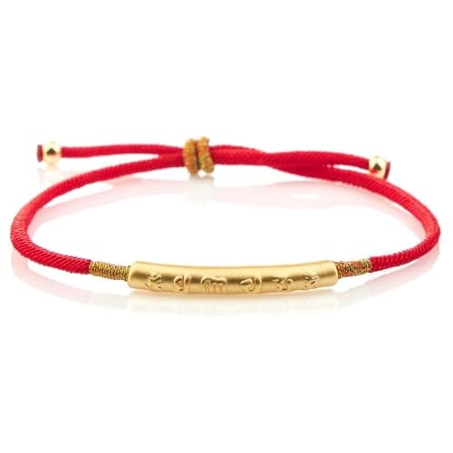 Image of Buddha & Karma Tibetan Red String Bracelet - Handmade Buddhist Lucky Charm for Protection, Good Fortune & Positive Energy - Spiritual Bracelet for Men & Women - Adjustable Bracelets for Daily Wear