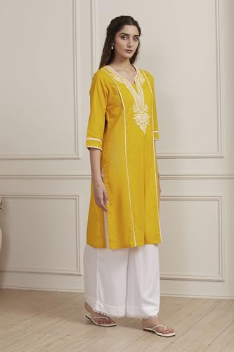 Image of BIBA Women Cotton Straight Kurta