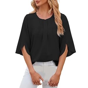 Women'S Solid Collarless Five Panel Shoulder Long Sleeve Loose Fitting Casual Shirt Hot Pink Tops For Women Going Out 5 31a8kuzkk1l. sl500 . ss300
