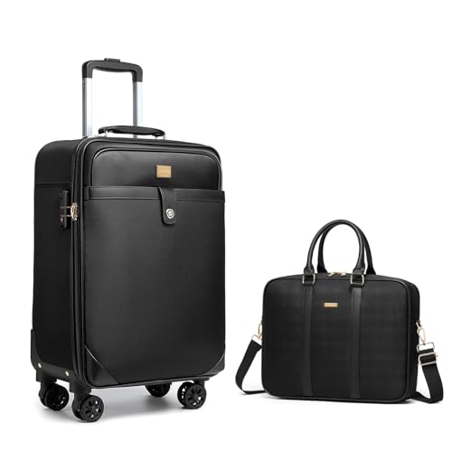 VH&GRED Lightweight Luggage Sets for Business and Weekend Getaways Carry On Luggage with Spacious Design Sleek Suitcases with Wheels and Carry On Suitcase Option(Black)