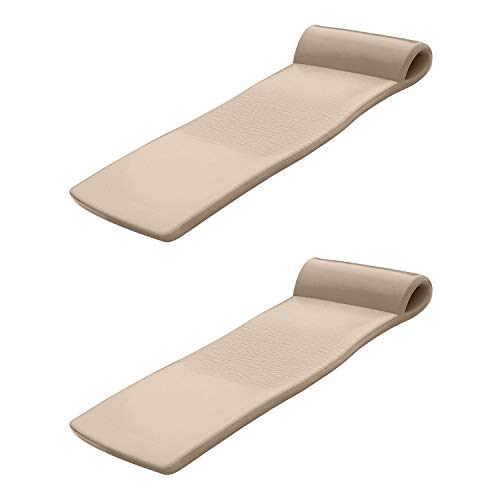 TRC Recreation Sunsation Durable 70 Inch Comfortable Foam Raft Lounger Float for Swimming Pools, Lakes, Rivers, and More, Bronze (2 Pack)