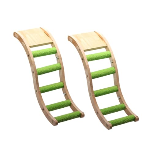 BESPORTBLE Bird Ladder Toy 2 Pieces Parrot Climbing Ladder Toy Rope Perches for Cockatiels Parakeets Parrots Fun Wooden Toy for Exercise Coordination