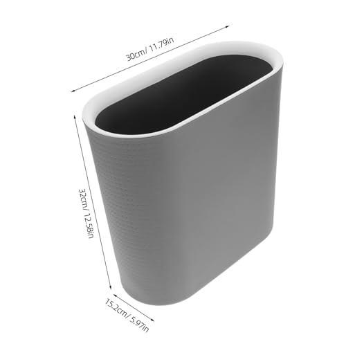 Bote de basura rectangular gris para baño y cocina miniatura 2