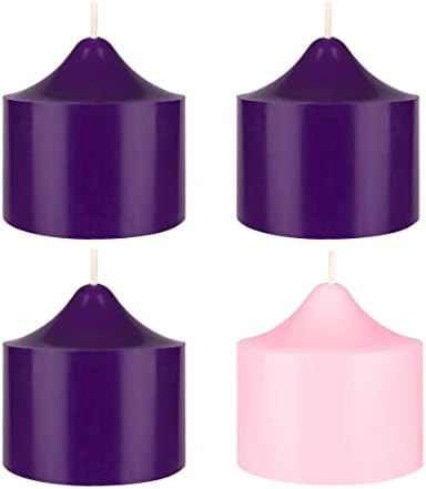 Mega Candles Unscented Advent Bell Top Pillar Candle Set 4 ct 3" x 3"