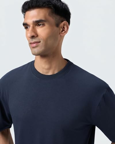 Image of Wellbi Bamboo Oversized Half Sleeve T-Shirt for Men | Naturally Antibacterial & Eco-Friendly | Breathable Organic Bamboo Cotton Blend | Moisture-Wicking Sustainable Wear