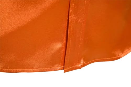 Vsadsau Men's Satin Shirt Short Sleeve Button Down Solid Color Tuxedo Business Slim Wedding Shirts4