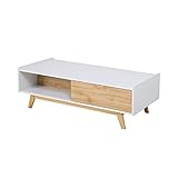 COMODIDAD: mesa de centro con 1 cajón y 1 compartimiento para guardar objetos, libros, revistas.