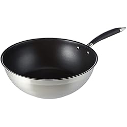 Amazon Sartenes Valira Amazon Basics Sartén wok, con recubrimiento antiadherente (28 cm) Negro
