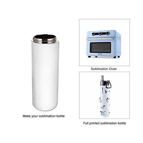 PYD Life 25 Pack Sublimation Water Bottle Sports Bulk Kids White 22 OZ Stainless Steel Tumbler Cups with Straw and Portable Handle for Tumbler Press Machine Sublimation Oven Print
