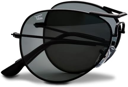 Foldies Polarized Folding Sunglasses – Scratch Resistant Lens Coating – Collapsible Frame – Premium Leather Case – Aviators