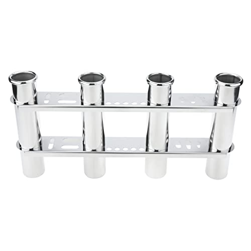 YeaMarine Angelrutenhalter aus Edelstahl, Bootsruten mit Werkzeugstange/Aufbewahrung, 3 Röhren, 4 Röhren, 5 Röhren, 6 Röhren, für Marine Yacht, Boot (4 Röhren) Cover