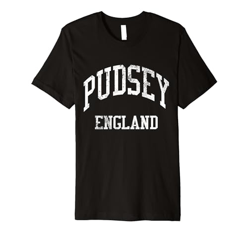 Pudsey England Retro 70s College Sports Style Premium T-Shirt