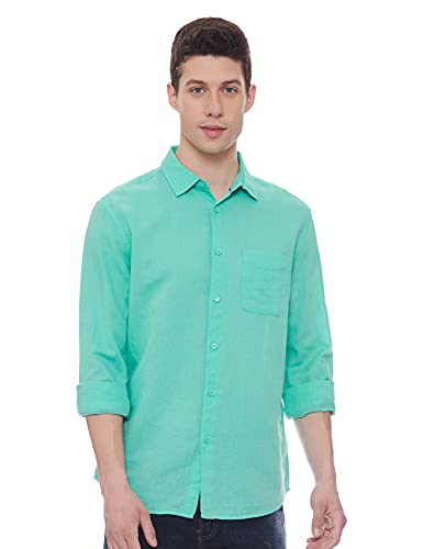 Image of Marks & Spencer Mens Solid Polyester Blend Collared Neck Regular Fit Easy Iron Shirt (Pack of 2)