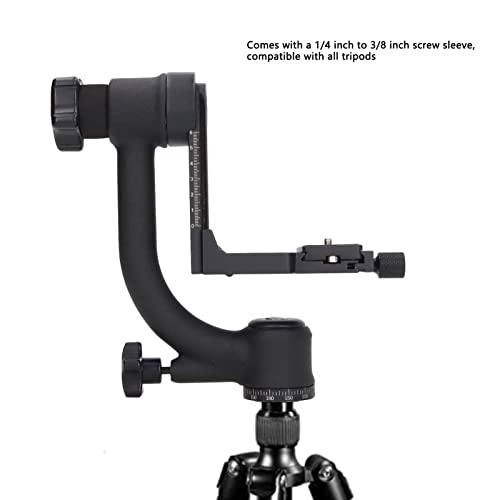 Cantilever Rotating Ball Head, 360 Degree Vertical Omni Directional Cantilever Rotating Tripod Ball Head with 1 4 3 8in Interface,Tripods Monopods Camcorder for Outdoor Bird Wildlife Photography