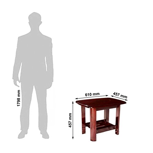 Image of Woodness Venus Solid Wood Coffee Table (Matte, Mahogany)