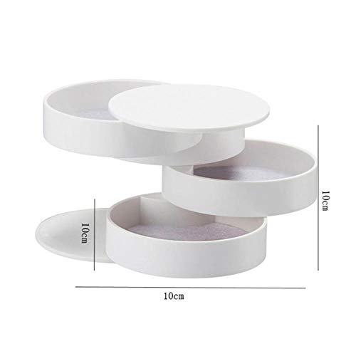 Preisvergleich Produktbild Pakopjxnx Armband kleine Gegenstände Organizer Kleinteile Container Box Schmuck Aufbewahrungsbox drehbar ABS Harz Ringe Halter weiß